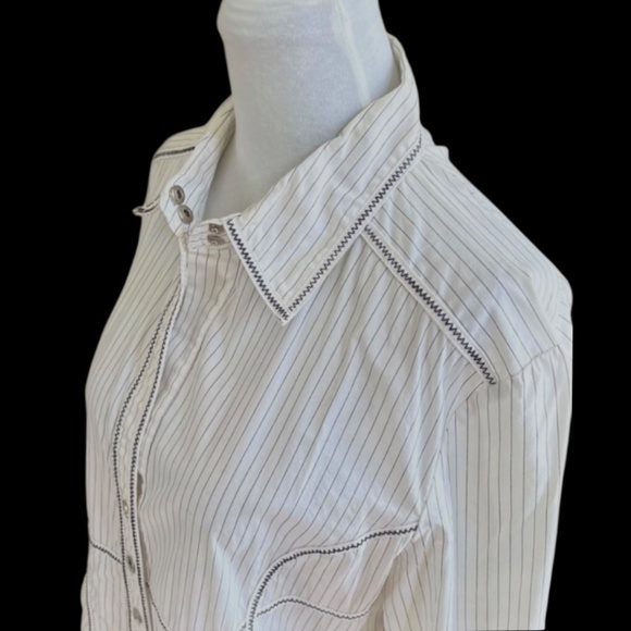 Ciet et Neige Vintage Women's Dress Shirt Fitted EU 42/US 6 White & Black - Picture 6 of 10